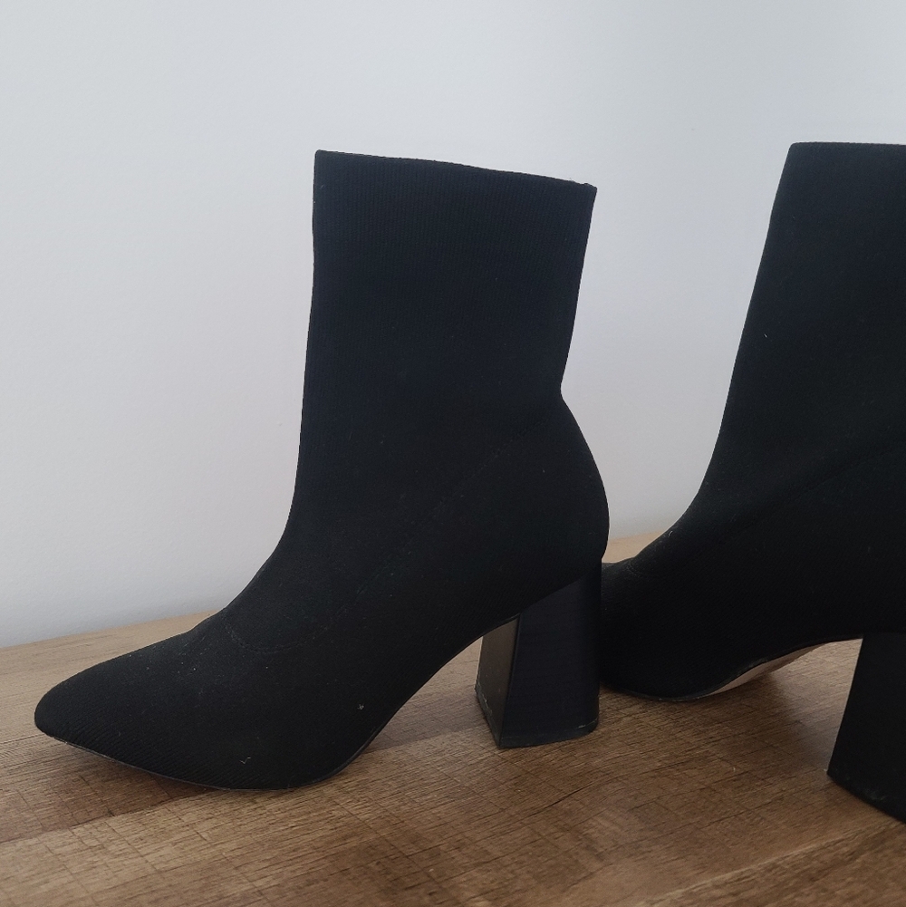 Forever 21 Black Sock Heel Ankle Boots